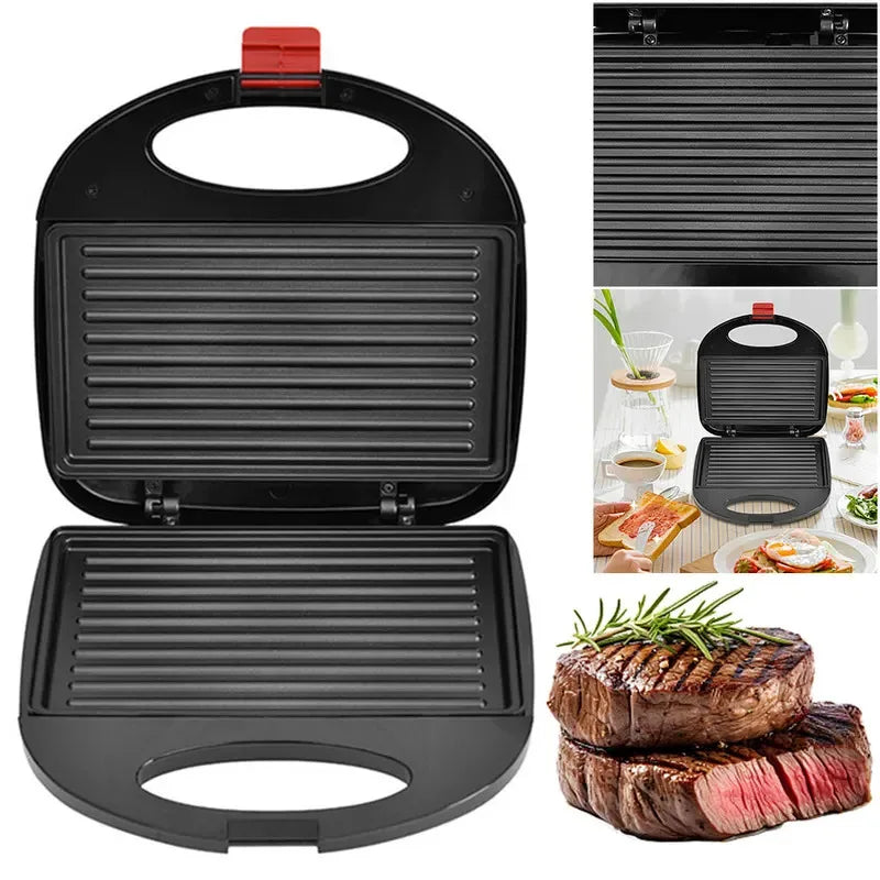 Open waffle maker with nonstick plates